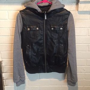 Worn once leather gray jacket